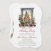 Elegant Christmas Holiday Invitation Window Kaart (Voorkant / Achterkant)