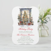 Elegant Christmas Holiday Invitation Window Kaart (Staand voorkant)