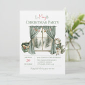 Elegant Christmas Holiday Party Kaart (Staand voorkant)