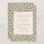 Elegant Christmas Holly Wedding Rehearsal Dinner Kaart (Voorkant / Achterkant)