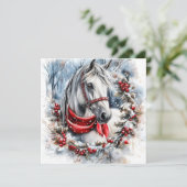 Elegant Christmas Horse with Winter Wreath Custom (Staand voorkant)
