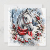 Elegant Christmas Horse with Winter Wreath Custom (Voorkant)