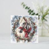 Elegant Christmas Horse with Winter Wreath Custom (Staand voorkant)