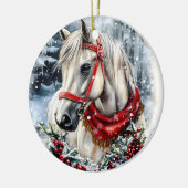 Elegant Christmas Horse with Winter Wreath  Keramisch Ornament (Links)