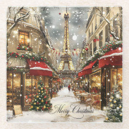 Elegant Christmas in Paris Holiday  Glazen Onderzetter