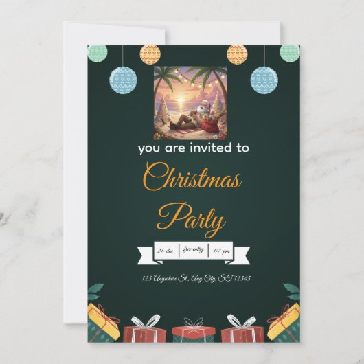 Elegant Christmas Invitation – A Festive Design  Kaart (Voorkant)