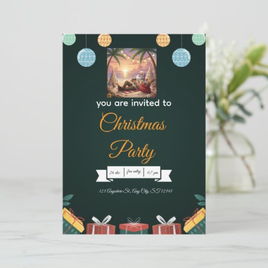 Elegant Christmas Invitation – A Festive Design  Kaart (Staand voorkant)