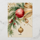 Elegant Christmas Invitation Card Folie Uitnodiging (Achterkant)
