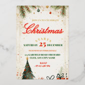 Elegant Christmas Invitation Folie Uitnodiging (Voorkant)