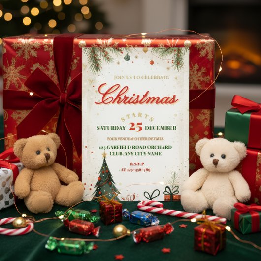 Elegant Christmas Invitation Folie Uitnodiging