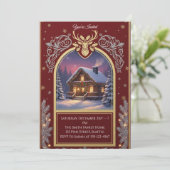 Elegant Christmas Invitation | Holiday Party Card  Kaart (Staand voorkant)