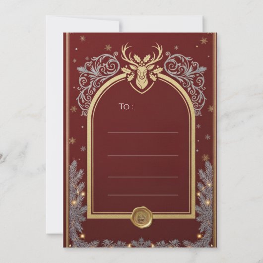 Elegant Christmas Invitation | Holiday Party Card  Kaart (Achterkant)