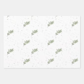 Elegant Christmas Leaf Waterverf Groen Inpakpapier Vel (Voorkant)