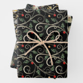 Elegant Christmas Night – Luxe Wrapping Paper Set (In situ)