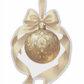 Elegant Christmas Ornament Beige and Brown Sticker (Voorkant)