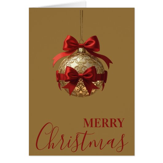 Elegant Christmas Ornament Beige and Red (Voorkant)