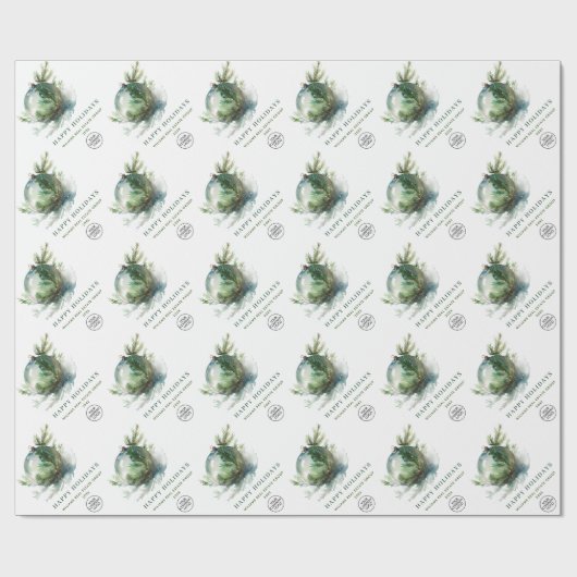 Elegant Christmas Ornament Corporate Company Cadeaupapier (Vlak)