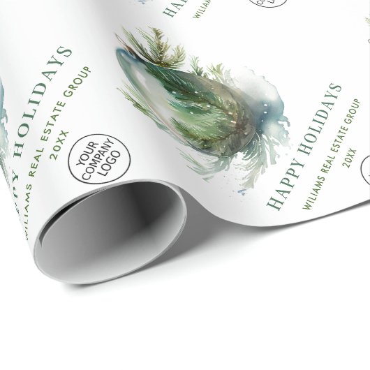 Elegant Christmas Ornament Corporate Company Cadeaupapier (Rol Hoek)