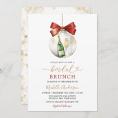 Elegant Christmas Ornament Prosecco Bridal Brunch Kaart (Voorkant / Achterkant)