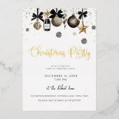 Elegant Christmas Ornaments Holiday Party  Folie Uitnodiging (Voorkant)