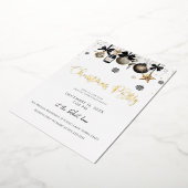 Elegant Christmas Ornaments Holiday Party  Folie Uitnodiging (Gedraaid)
