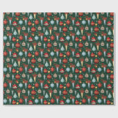 Elegant Christmas Ornaments Wrapping Paper Cadeaupapier (Vlak)