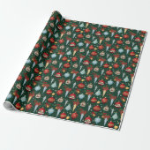 Elegant Christmas Ornaments Wrapping Paper Cadeaupapier (Uitgerold)