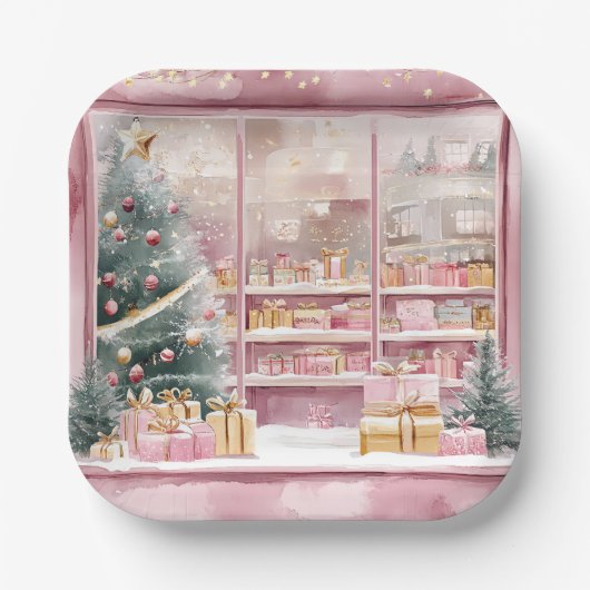 Elegant Christmas Paper Plates  Papieren Bordje (Voorkant)