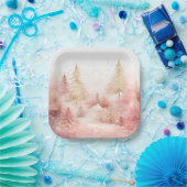 Elegant Christmas Paper Plates Papieren Bordje (Feest)