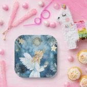 Elegant Christmas Paper Plates Papieren Bordje (Feest)