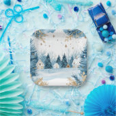 Elegant Christmas Paper Plates  Papieren Bordje (Feest)