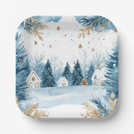 Elegant Christmas Paper Plates Papieren Bordje