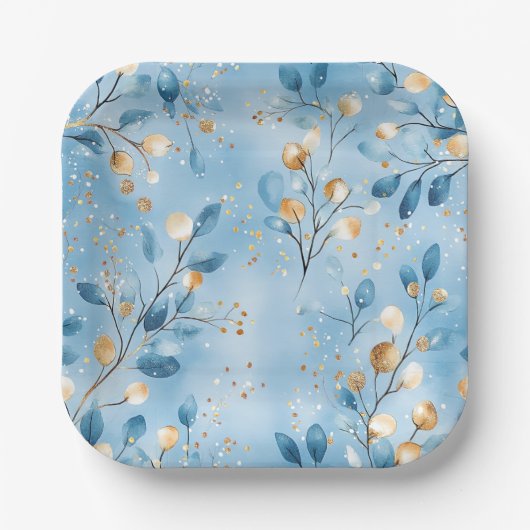 Elegant Christmas Paper Plates Papieren Bordje (Voorkant)