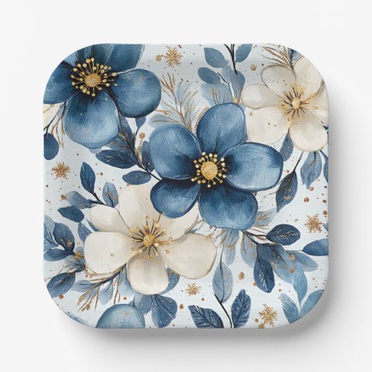 Elegant Christmas Paper Plates Papieren Bordje (Voorkant)