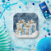 Elegant Christmas Paper Plates Papieren Bordje (Feest)