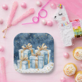 Elegant Christmas Paper Plates Papieren Bordje (Feest)