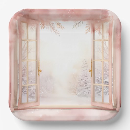 Elegant Christmas Paper Plates Papieren Bordje (Voorkant)