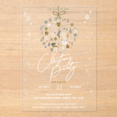 Elegant Christmas Party Festive Holiday Minimalist Acryl Uitnodigingen (Voorkant)