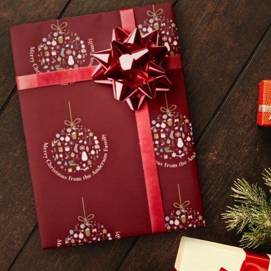 Elegant Christmas Party Festive Holiday Minimalist Cadeaupapier
