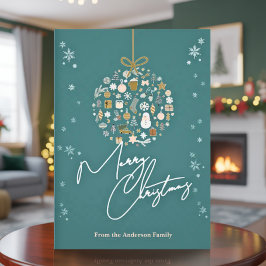 Elegant Christmas Party Festive Holiday Minimalist Feestdagenkaart