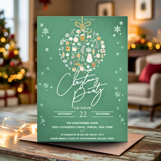 Elegant Christmas Party Festive Holiday Minimalist Kaart