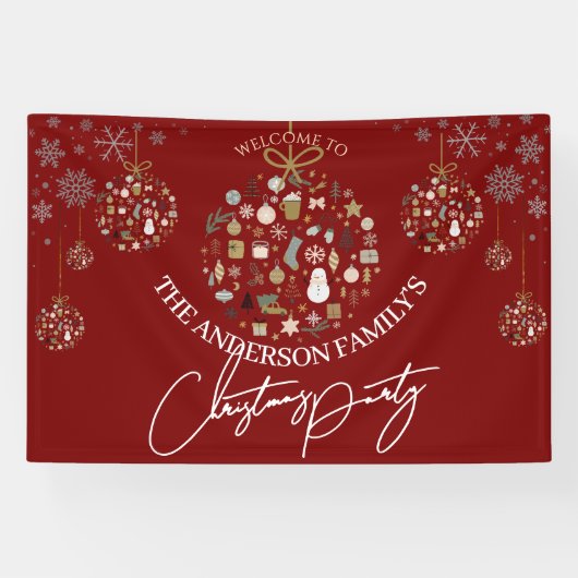 Elegant Christmas Party Festive Holiday Minimalist Spandoek (Horizontaal)
