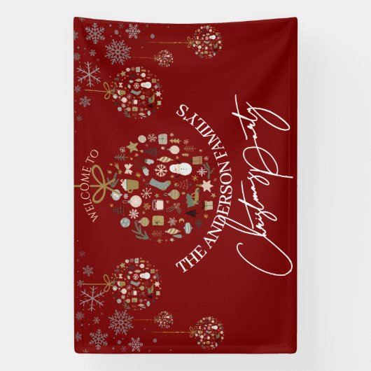 Elegant Christmas Party Festive Holiday Minimalist Spandoek (Verticaal)