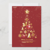 Elegant Christmas PARTY Goud Glitter Rood Kaart (Achterkant)