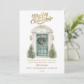 Elegant Christmas Party Holiday Card Feestdagenkaart (Staand voorkant)