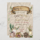 Elegant Christmas Party Invitation (Voorkant / Achterkant)