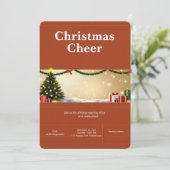 Elegant Christmas Party Invitation Kaart (Staand voorkant)