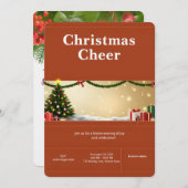 Elegant Christmas Party Invitation Kaart (Voorkant / Achterkant)