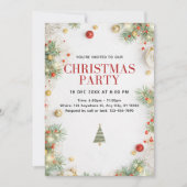 Elegant Christmas Party Invitation with Holiday  Kaart (Voorkant)