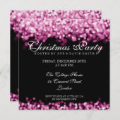 Elegant Christmas Party Pink Shimmering Lights Kaart (Voorkant / Achterkant)